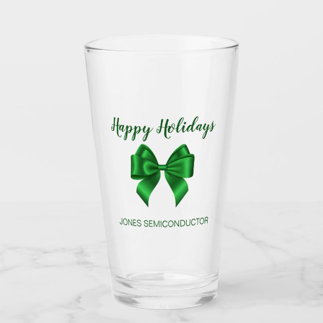 Happy Holidays Elegante Green Glas (Vorderseite)