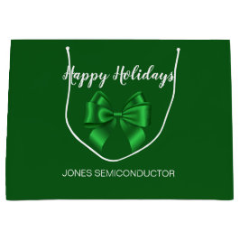Happy Holidays Elegante Green Große Geschenktüte