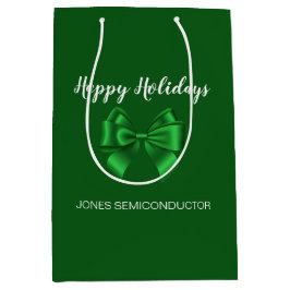 Happy Holidays Elegante Green Mittlere Geschenktüte
