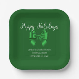 Happy Holidays Elegante Green Pappteller