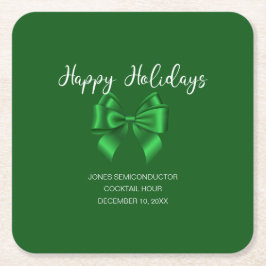 Happy Holidays Elegante Green Rechteckiger Pappuntersetzer