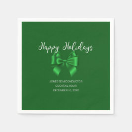 Happy Holidays Elegante Green Serviette
