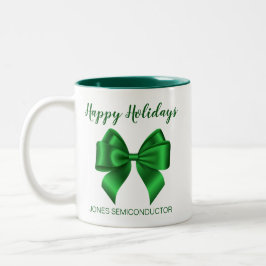 Happy Holidays Elegante Green Zweifarbige Tasse