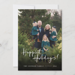 Happy Holidays Elegantes Buffalo Kariertes Foto Feiertagskarte