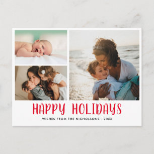 Happy Holidays   Elegantes Chic Modernes Foto Postkarte