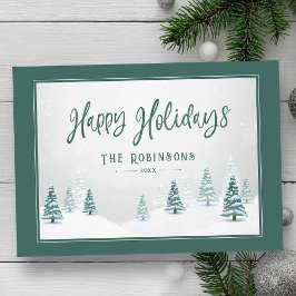 Happy Holidays Elegantes Land Winter Art Szene Feiertagskarte