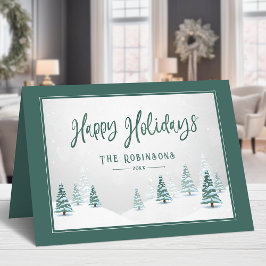 Happy Holidays Elegantes Landwinterland Feiertagskarte