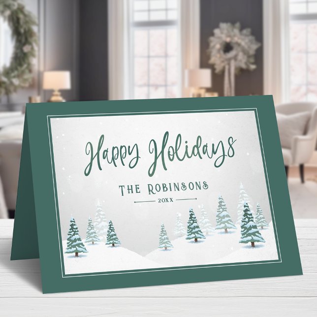 Happy Holidays Elegantes Landwinterland Feiertagskarte (Available in high quality print or digital download for quick text messaging, email or self print.)