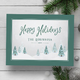 Happy Holidays Elegantes Landwinterland Feiertagspostkarte