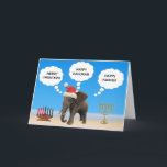 Happy Holidays Elephant Feiertagskarte<br><div class="desc">Elefant vergisst nie glückliche Ferien</div>