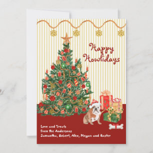 Happy Holidays English Bulldog Dog Tree präsentier