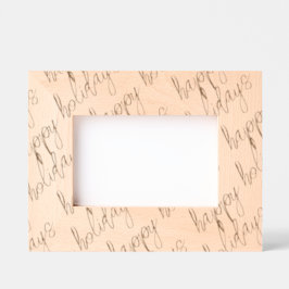 Happy Holidays Etched Wood Typografy Timeless Joy Geätzte Rahmen