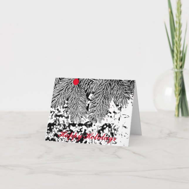 HAPPY HOLIDAYS EVERGREEN FOTO NOTE CARD (Vorderseite)