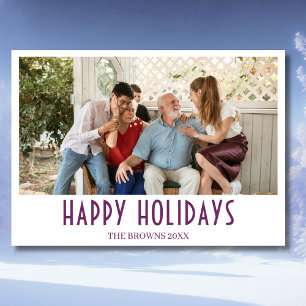 Happy Holidays Family Foto Einfache Bergung Feiertagskarte