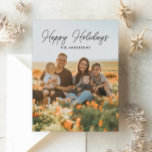 Happy Holidays Family Foto Shoot Christmas Card Feiertagskarte<br><div class="desc">Zeigen Sie Ihr Lieblings-Foto aus Ihrem Ferien Familie Foto Shooting! Easy DIY Weihnachtskarte,  die Sie schnell bearbeiten und drucken können.</div>