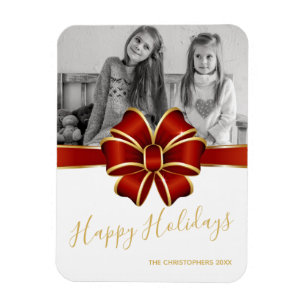 Happy Holidays Family Kids Foto Magnet