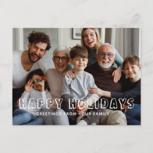 Happy Holidays Family Script Collage Foto Feiertagspostkarte