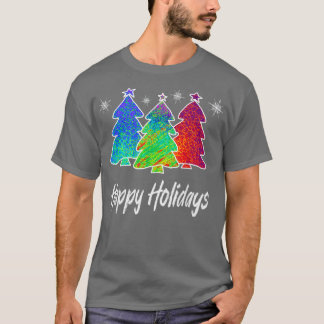 Happy Holidays farbenfrohe blaugrüne rote Niedlich T-Shirt