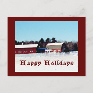 Happy Holidays Farm Feiertagspostkarte