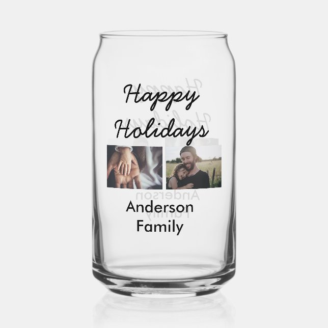 Happy holidays father son Christmas photo family n Dosenglas (Vorderseite)