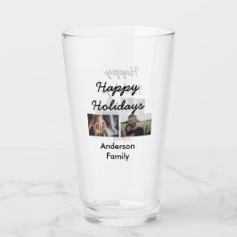 Happy holidays father son Christmas photo family n Glas