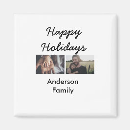 Happy holidays father son Christmas photo family n Magnet