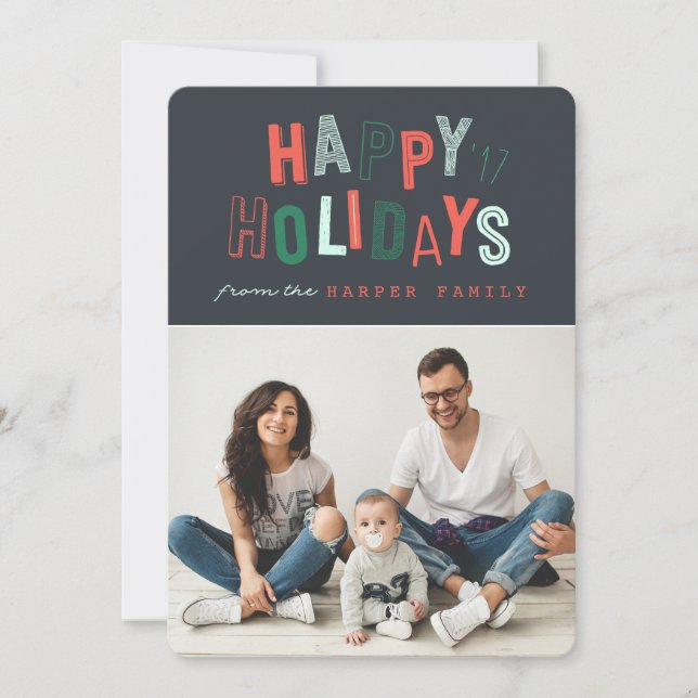 HAPPY HOLIDAYS FEIERTAGSKARTE (Vorderseite)