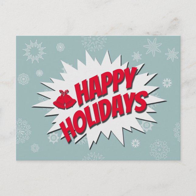 Happy Holidays Feiertagspostkarte (Vorderseite)