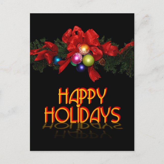 Happy Holidays Feiertagspostkarte (Vorderseite)