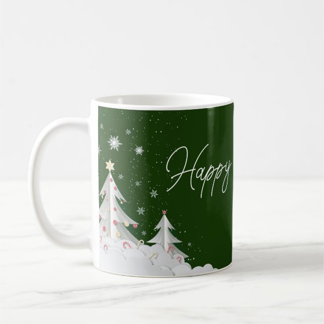 Happy Holidays – Festive Winter Green Mug Kaffeetasse (Links)