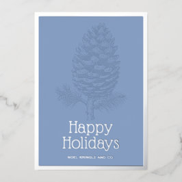 Happy Holidays Fir Pinecone Modernes Unternehmen Folien Feiertagskarte