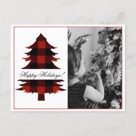 Happy Holidays Foto Buffalo Karierte Postkarte