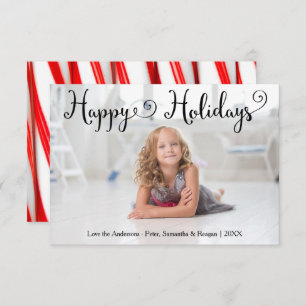 Happy Holidays Foto Candy Cane -3x5Christmas Card Einladung
