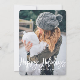 Happy Holidays Foto Card, vertikal Feiertagskarte