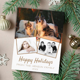Happy Holidays Foto Collage 3 Foto Feiertagspostkarte