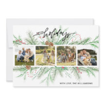 Happy Holidays Foto Collage Weihnachten Botanicals