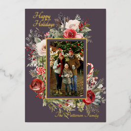 Happy Holidays Foto Flora Foil Folien Feiertagskarte