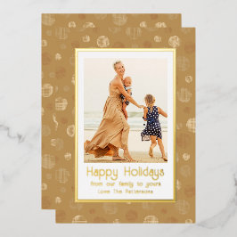 Happy Holidays Foto Gold Moderne Dot Christmas Folien Feiertagskarte