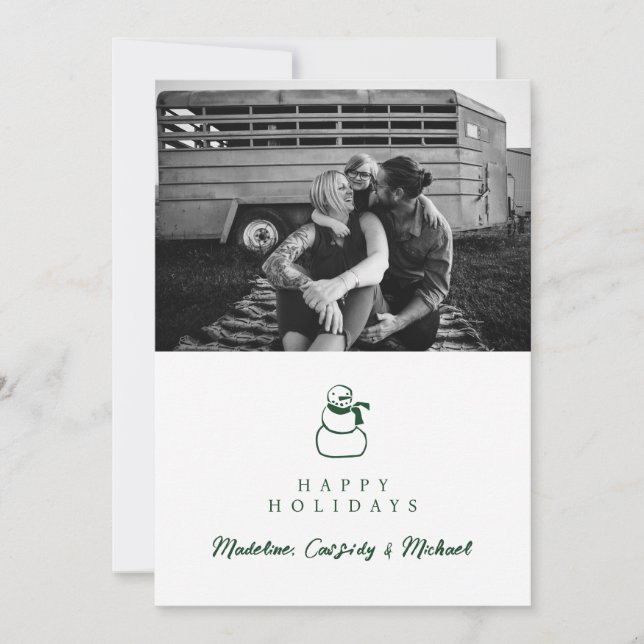 HAPPY HOLIDAYS | Foto hinzufügen Feiertagskarte (Vorderseite)