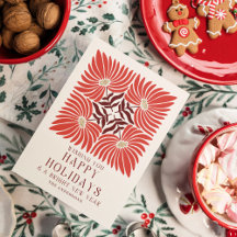 Happy Holidays Foto Modern Bold Red Floral