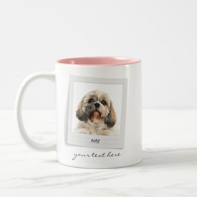 Happy Holidays Foto Rahmen Personalisiert Hund Zweifarbige Tasse (Links)