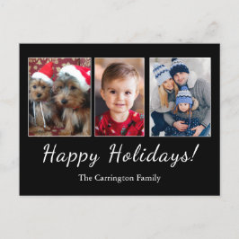 Happy Holidays Foto Script Einfache Weihnachten Postkarte