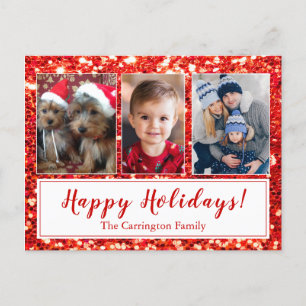 Happy Holidays Foto Script Weihnachtspost Postkarte