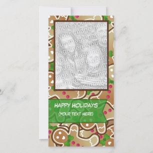 "Happy Holidays" Fotokarte "Lebkuchen" Feiertagskarte