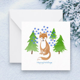 Happy Holidays Fox im Wald Mitteilungskarte