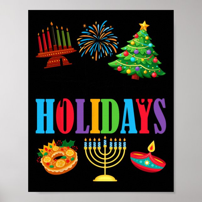 Happy Holidays Frohe Weihnachten Happy Hanukkah Ha Poster (Vorne)