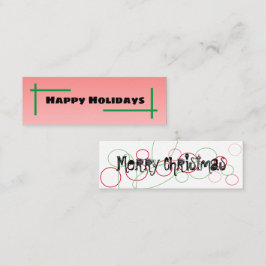 Happy Holidays/Frohe Weihnachten Mini Visitenkarte