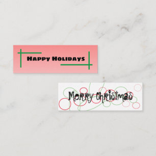 Happy Holidays/Frohe Weihnachten Mini Visitenkarte