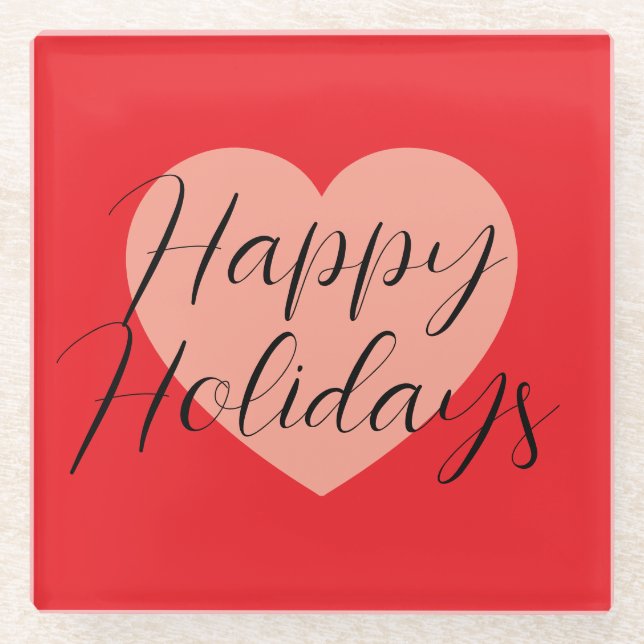 Happy Holidays Frohe Weihnachten Weihnachten Urlau Glasuntersetzer (Vorderseite)