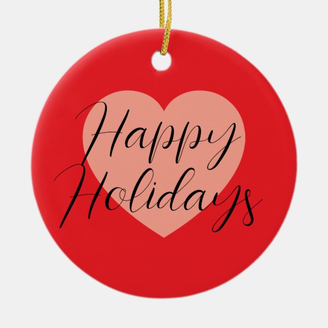 Happy Holidays Frohe Weihnachten Weihnachten Urlau Keramik Ornament (Vorne)